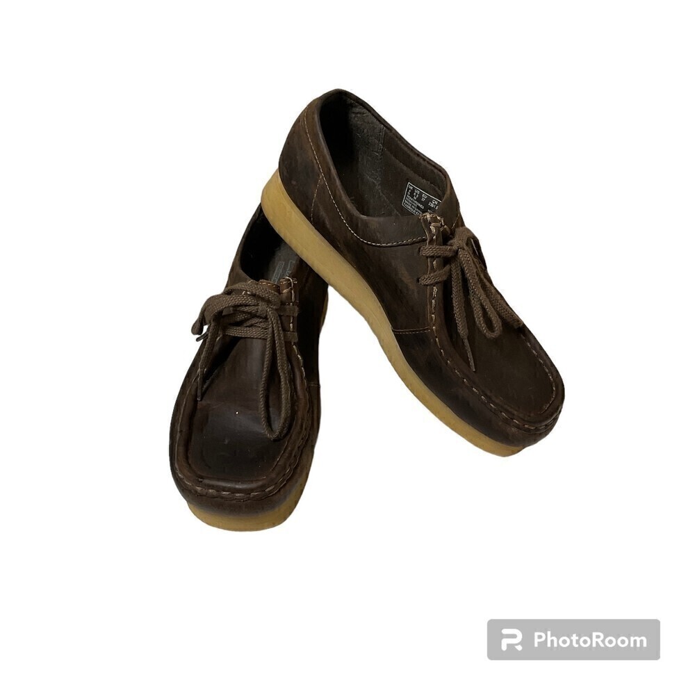 Clarks Padmora Wallabee‎ Women Sz 6.5M Shoe Leather Chukka Brown Loafer Rck